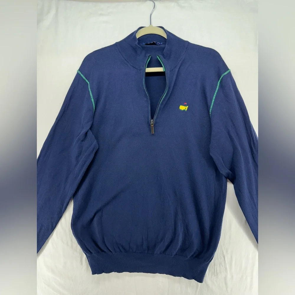Clubhouse Collection‎ Masters 1/4 Zip Sweater Cashmere Blend Navy Mens Size M